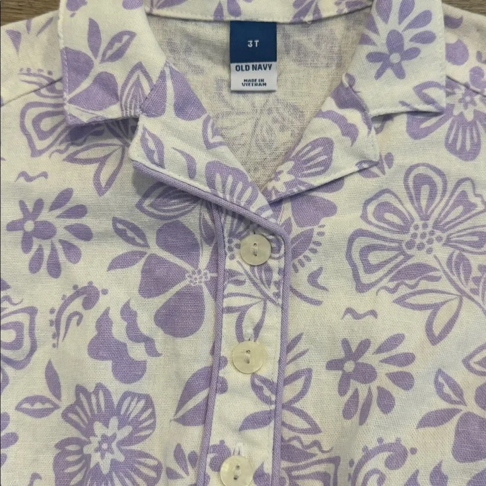 Old Navy Lavender and White Floral Girls' One-Piece Romper